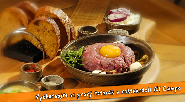 Tatarský biftek (200 g porcia) + hrianky za 4,95€