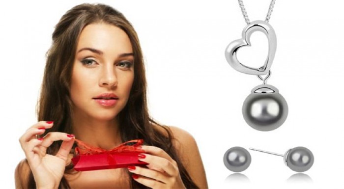 Valentínska súprava SWAROVSKI v tvare perly