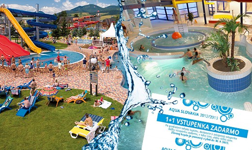 1+1 vstupenka zadarmo do aquaparkov na Slovensku a v Čechách