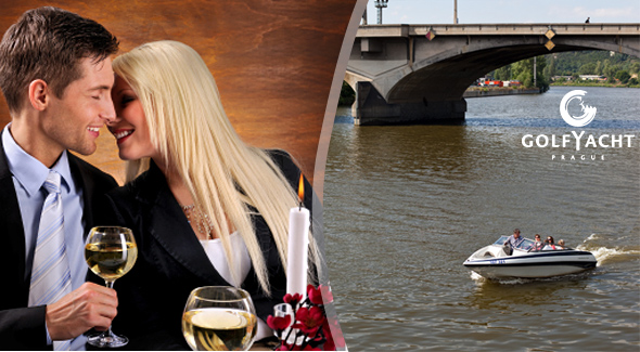 Luxusný relax pre dvoch na palube elegantnej lode golfYacht Prague Hotel & Restaurant.