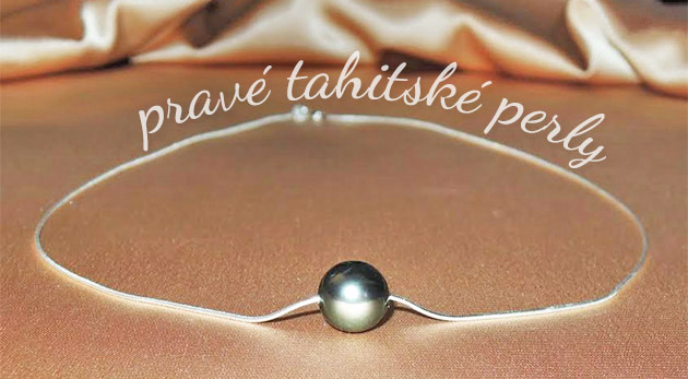 Pôvabná pravá tahitská perla na striebornej retiazke