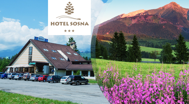 Užite si oddych v Hoteli Sosna s výhľadom na štíty Vysokých Tatier s polpenziou a balíkom zliav