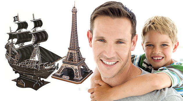 Puzzle stále v kurze - 3D model Eiffelovej veže či lode Čierna perla