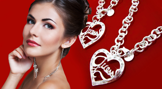 Elegantný set šperkov s motívom Guess (tvar srdce) za 14,90€