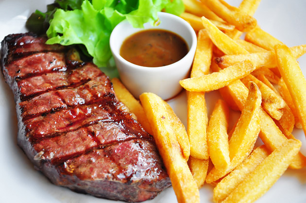 RUMP steak s hranolkami a oblohou za 6.90€