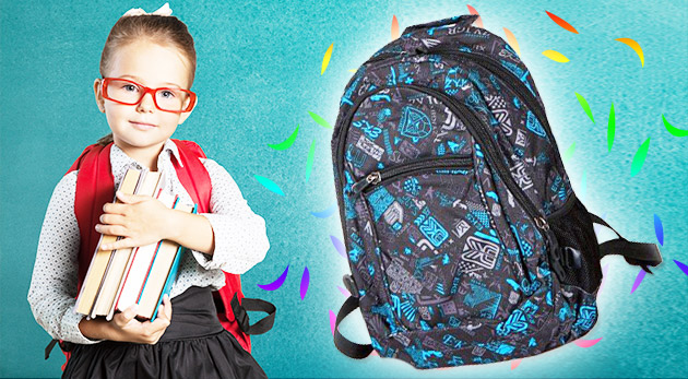 Školský batoh s mixom 60 školských a písacích potrieb