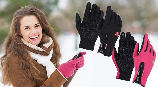 Kvalitné rukavice s úpravou na dotykové displeje odolné voči vetru a dažďu