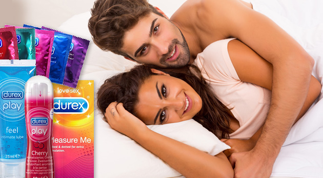 Durex Pleasure me kondómy (15 ks) + čerešňový lubrikant Durex Cherry (50 ml) za 9,99 € vrátane poštovného a balného
