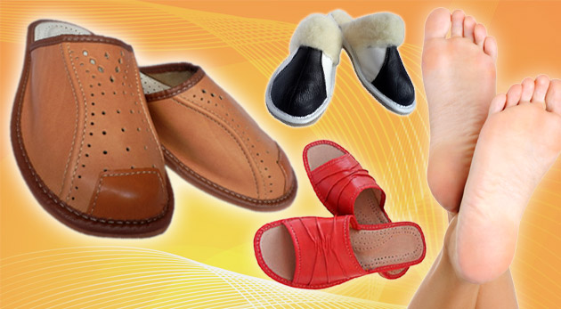 Kvalitné kožené ortopedické papuče pre dámy, pánov i deti.