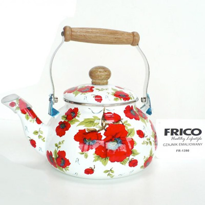 Smaltovaný čajník FRICO - ruža