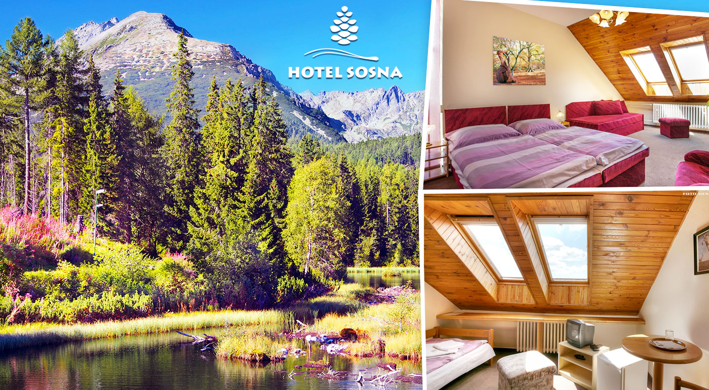 Hotel Sosna v Tatranskej Štrbe s výhľadom na majestátne Tatry, polpenziou a balíkom zliav
