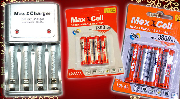 Nabíjacie tužkové batérie MaxXCell a turbo nabíjačka MaxXCharger.