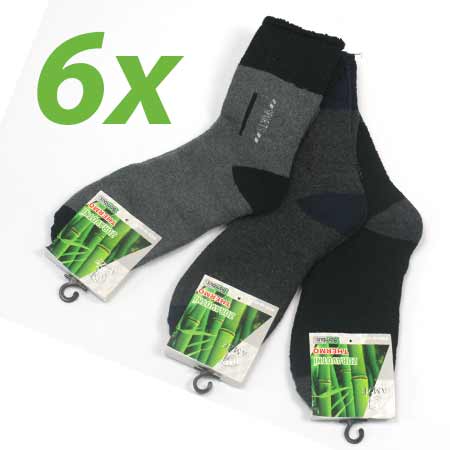 6 párov pánskych zdravotných termo ponožiek z bambusového vlákna (mix farieb) - veľkosť: 40 - 43