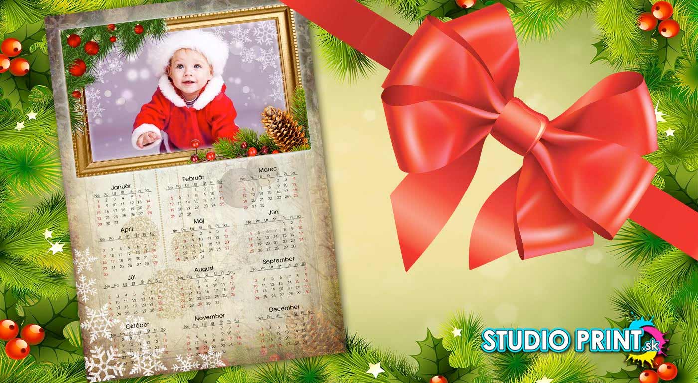 Vianočná sada s vlastnou fotografiou - 2x jednostranný kalendár formát A3, 8x pohľadnica formát 10x15 cm, 10x vreckový kalendárik formát 9x6 cm