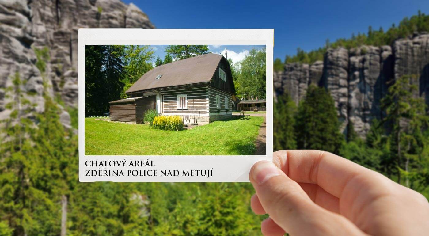 Chatky Zděřina pri Adršpachu v pokojnej prírode s ubytovaním na 3-6 dní pre 2 osoby s polpenziou