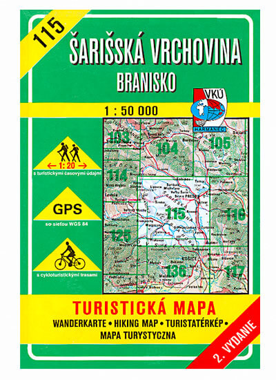 VKÚ Harmanec Turistická mapa Šarišská vrchovina - Branisko 1:50 000 TM 115