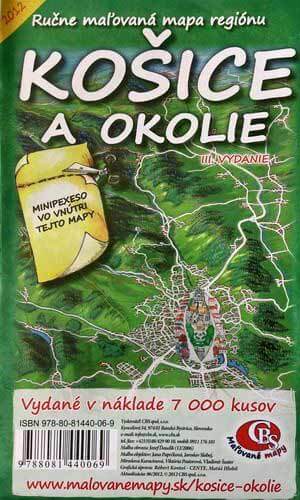 Maľovaná mapa Košice a okolie - skladaná