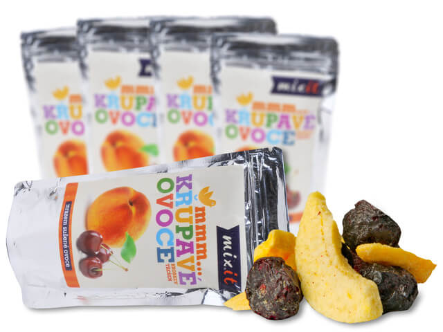 MIXIT Chrumkavé ovocie do vrecka Broskyňa a čerešňa 20 g