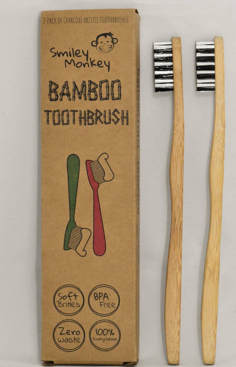 Bambusové zubné kefky - 2 kusy v balení (mäkké štetiny)
