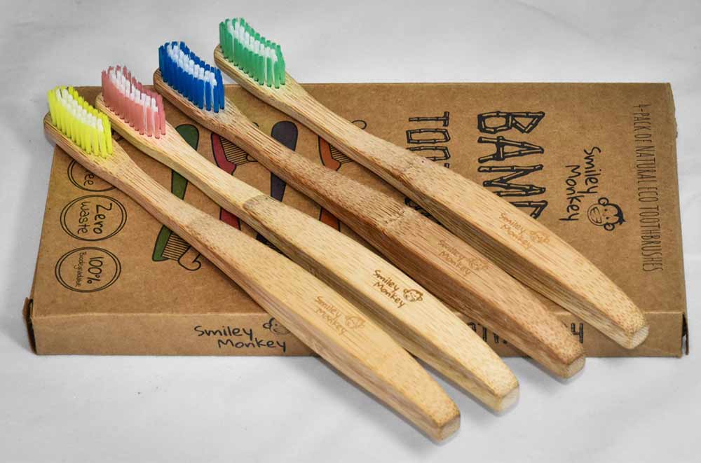 Bambusové zubné kefky - 4 kusy v balení (mäkké štetiny)