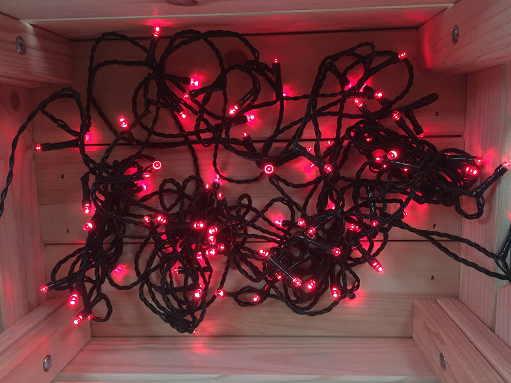 Vianočné LED osvetlenie na batérie - farba červená