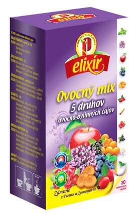 Agrokarpaty Čaj Elixír Ovocný mix - 5 druhov ovocno-bylinných čajov (20 vreciek)