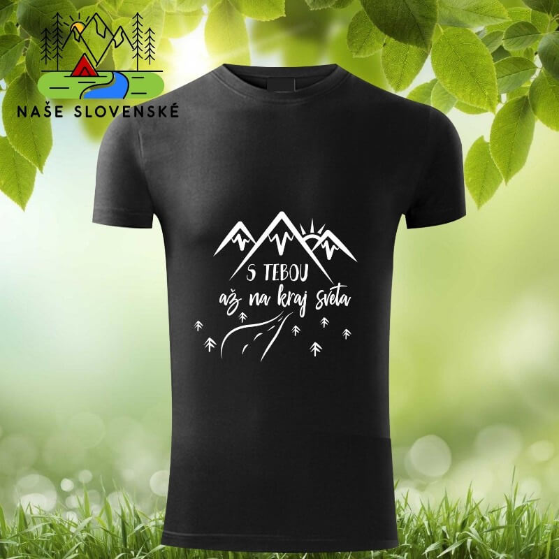Pánske tričko s krátkym rukávom S tebou - čierne, veľkosť XL