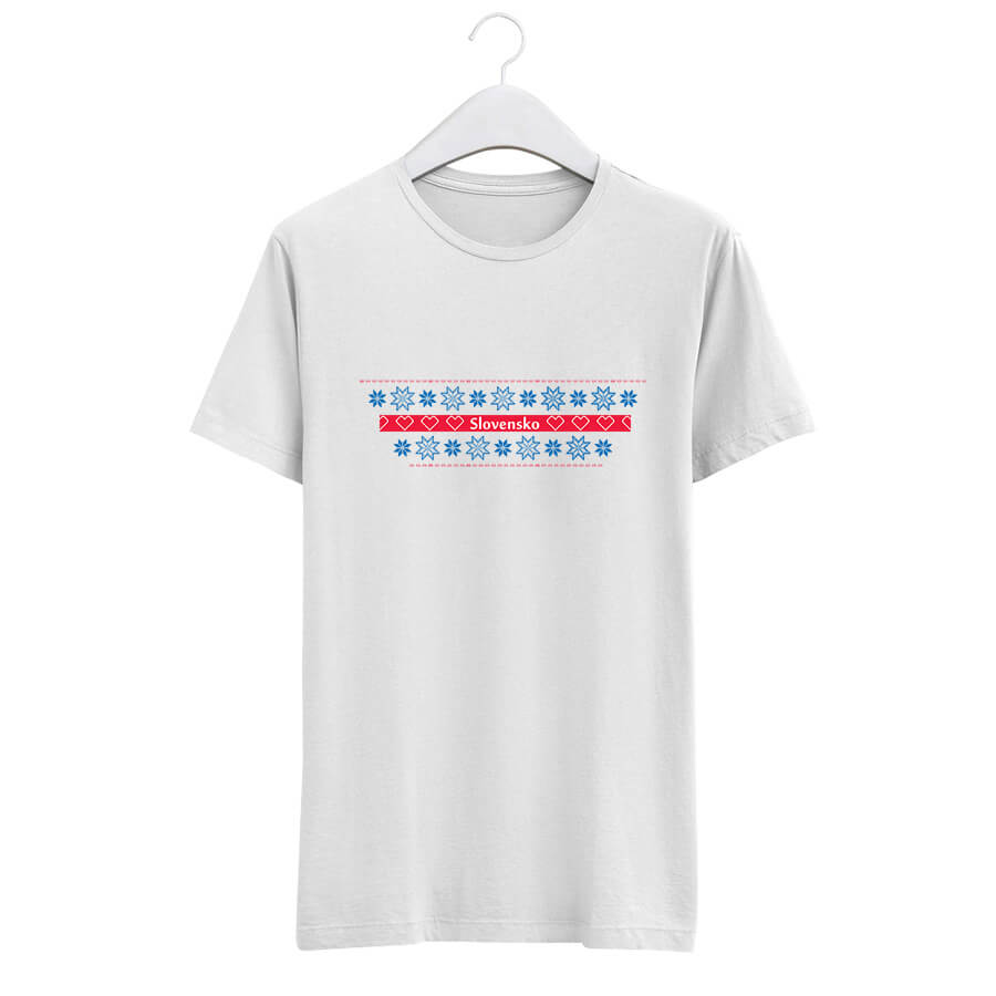 Pánske tričko s krátkym rukávom Milujem Slovensko - biele, veľkosť XL