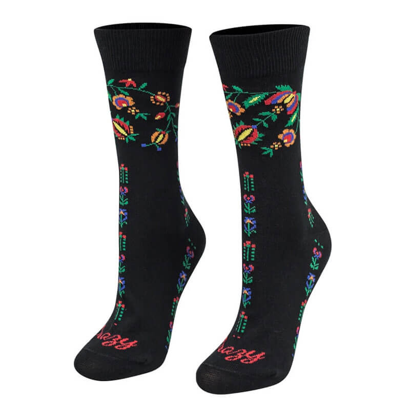 Crazy Step ponožky Folk čierne - veľkosť 35-38