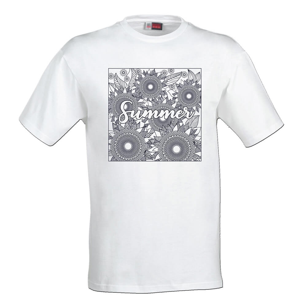Dámske tričko Omaľovánka - Slnenčnice, veľkosť L
