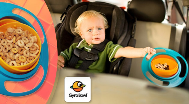 Gyro Bowl - jedinečná neprevrátiteľná miska. Šikovná a praktická pomôcka pre deti i rodičov.