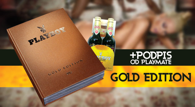 Gold Edition 2012 - ročenka magazínu Playboy v trvanlivej väzbe+podpis playmate s venovaním+4-pack piva Playboy Exclusive Urpiner za 21,90€