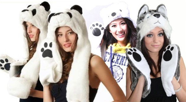 Neprehliadnuteľná zimná čiapka 3 v 1. Bude vám teplo ako v kožúšku medveďa, vlka alebo pandy.