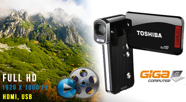 Full HD videokamera Toshiba Camileo P100 - filmujte v super ostrej kvalite a rovno zdieľajte!