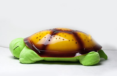 Hrajúca svietiaca plyšová korytnačka - krikľavozelená