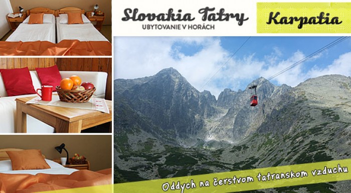 4-dňový pobyt vo Vysokých Tatrách len za 41,90€. Bývajte priamo v Tatrách v blízkosti Studenovodských vodopádov a Tatranskej Lomnice. V cene tiež výrazné zľavy do Aquacity Poprad a kúpaliska Vrbov.