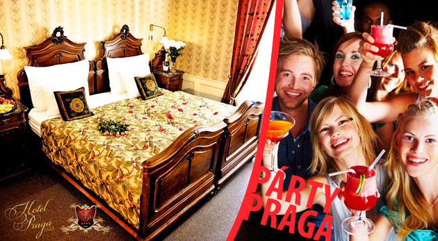 Ubytovanie v hoteli Praga 1885**** na 1 noc pre 10 osôb v piatich 2-lôžkových izbách s raňajkami a párty večerou za 360€ (kupón č.2)