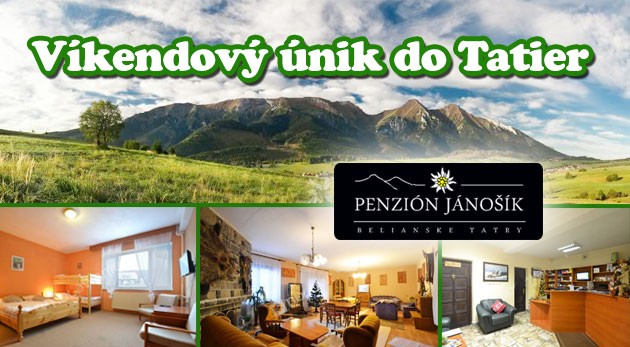3-dňový víkendový pobyt (piatok, sobota, nedeľa) v Penzióne Jánošík pre 2 osoby s polpenziou, fľašou vína a dvoma hodinami v saune za 75€