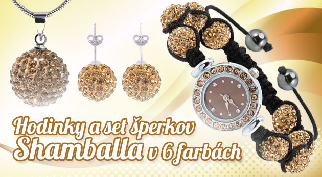 Súprava šperkov Shamballa s hodinkami (zlatá farba) za 9,50€