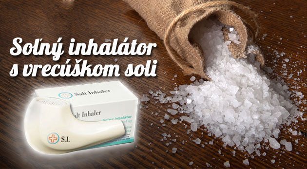 Soľný inhalátor s vrecúškom soli, účinný pri ťažkostiach s dýchaním, astmou či alergiami