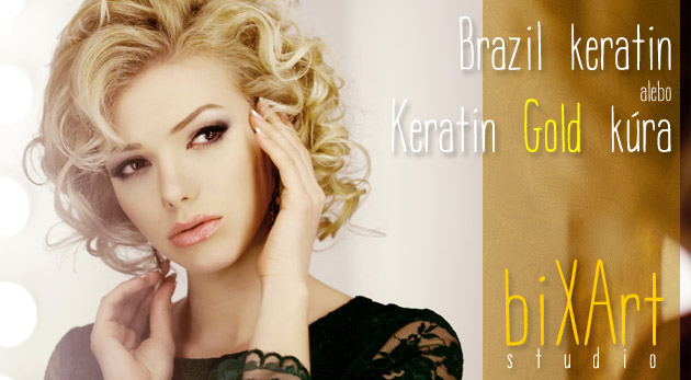 Brazil Keratin alebo Keratin Gold kúra - intenzívna vlasová regenerácia s tekutým zlatom v Bixart Studiu.
