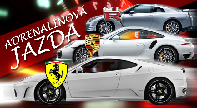 Adrenalínová jazda na Ferrari F 430, Nissane GT-R alebo Porsche 911 Turbo!