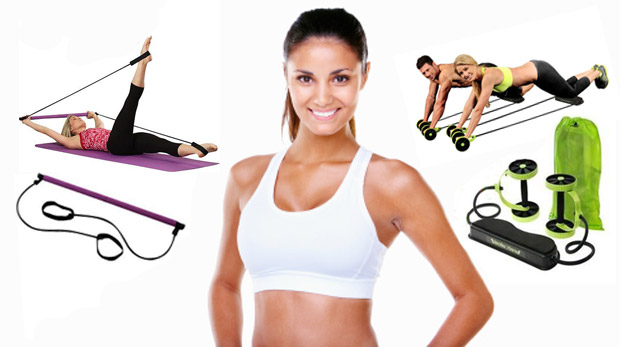 Prenosné Pilates štúdio s DVD alebo Revoflex extreme domáci posilňovač celého tela pre cvičenie doma ako vo fitness centre