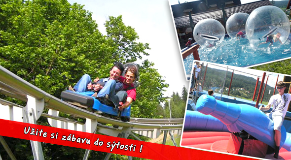 Atrakcie v zábavnom parku Mosty u Jablunkova - lanový park, trampolíny, bobová dráha, aerotrim.