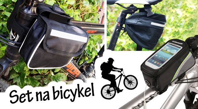 Účelné cyklopuzdro na mobil v troch farbách, dvojtaška na rám bicykla či taška pod sedlo bicykla pre pohodlnú jazdu na dvoch kolesách