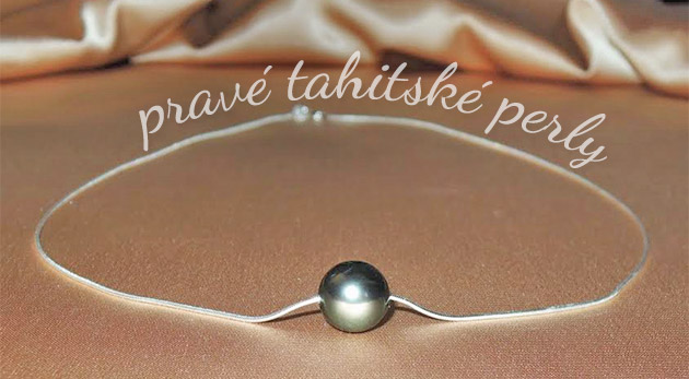 Očarujúca pravá tahitská perla na striebornej retiazke