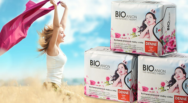 Hygienické menštruačné vložky značky BIOanión na prírodnej báze