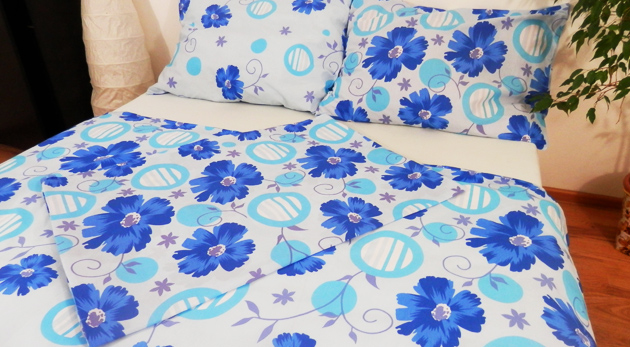 Posteľné obliečky, vzor č. 7 modré kvety za 16,90€