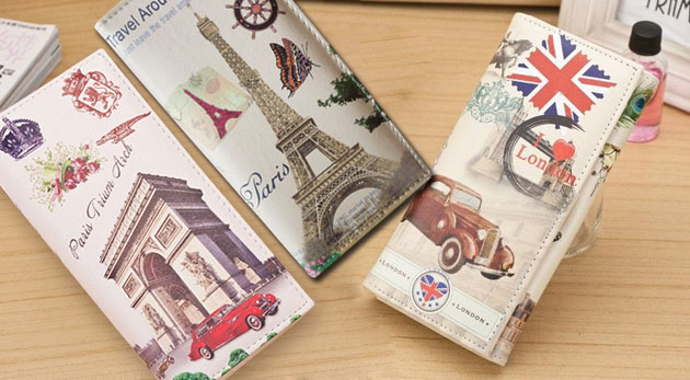 Retro peňaženka, motív Paris - Travel Around The World za 7,90€