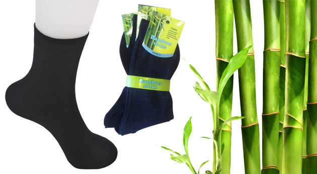 Bambusové ponožky, 3 páry (2 páry čiernych, 1 pár šedých), veľkosť 43 - 47 za 2,99€